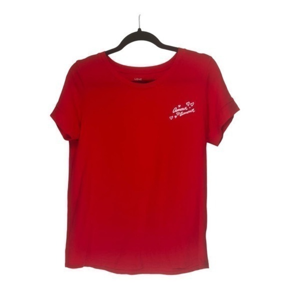 Love by Gap Forever Favorite Tee Amour Amour Red Short Sleeve T-Shirt Size XS